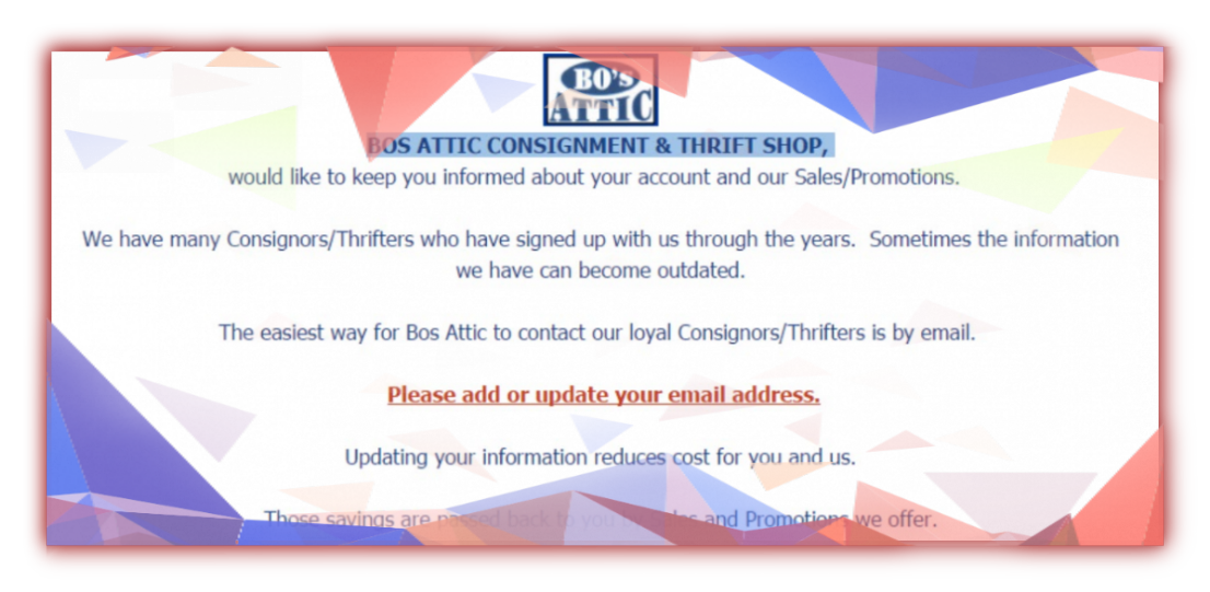 Update your Email Promotion